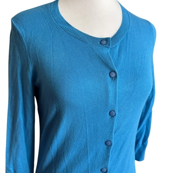 Talbots Womens Cardigan Sweater Size XS Blue Button Up 3/4 Sleeve - Picture 7 of 17